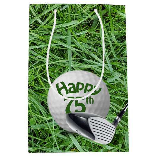 Bal De Golf En Herbe 75e Anniversaire Sac Cadeau M (Devant)