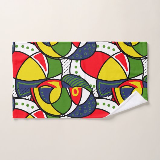 Bal de plage rouge jaune bleu vert (Serviette à main)