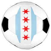 Bal de soccer patriotique avec drapeau de Chicago, (Tourné)
