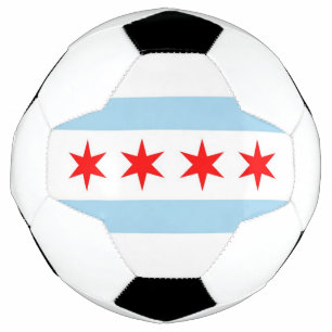 Bal de soccer patriotique avec drapeau de Chicago,