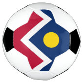 Bal de soccer patriotique avec drapeau de Denver,  (Tourné)