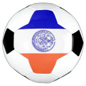 Bal de soccer patriotique avec drapeau de New York (Tourné)