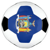 Bal de soccer patriotique avec drapeau de New York (Tourné)