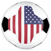 Bal de soccer patriotique avec drapeau des Etats-U (Tourné)