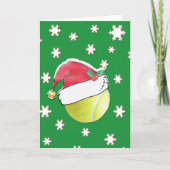 Bal De Tennis Avec Carte De Noël De Santa Hat (Devant)