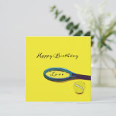 Bal de tennis avec raquette sur carte jaune Annive (Debout devant)