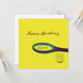 Bal de tennis avec raquette sur carte jaune Annive (Devant/Arrière en situation)