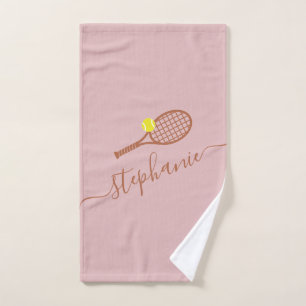 Bal de Tennis Personnalisé Nom Script Dusty Rose