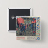 Bal des Ardents', Charles wordt gered Vierkante Button 5,1 Cm (Voorkant /achterkant)