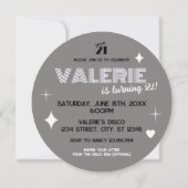 Bal Disco Argent Bonne Invitation Anniversaire (Dos)
