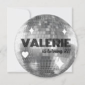 Bal Disco Argent Bonne Invitation Anniversaire (Devant)