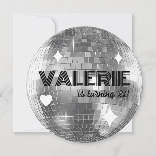 Bal Disco Argent Bonne Invitation Anniversaire (Devant)
