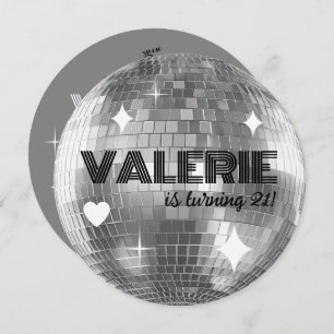 Bal Disco Argent Bonne Invitation Anniversaire