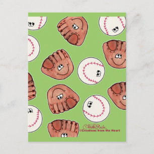 Bal en handschoen collage briefkaart