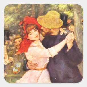 Bal in de Moulin de la Galett Auguste Renoir Vierkante Sticker