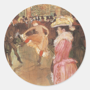 Bal in de Nachtclub door Toulouse Lautrec Ronde Sticker