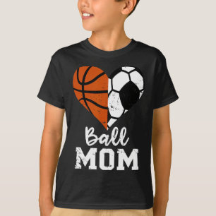 bal mam hart leuk voetbal basketbal mam t-shirt