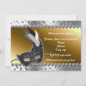 Bal masqué argent invitation or (Dos)