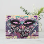 Bal masqué Masque à cils colorés Invitation (Debout devant)