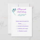 Bal masqué RSVP avec masques sarcelle bleu violet (Dos)