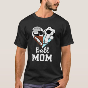 Bal Moeder Grappig Voetbal Volleybal Hockey P T-shirt