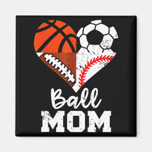 Bal Moeder Hart Grappig Voetbal Basketbal Honkbal  Magneet