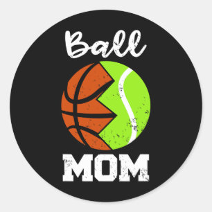Bal Moeder Leuk Basketbal Tennis Speler Mam Ronde Sticker