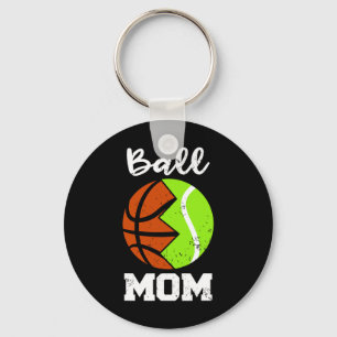Bal Moeder Leuk Basketbal Tennis Speler Mam Sleutelhanger