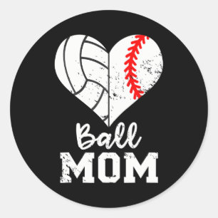 Bal Moeder Volleybal Baseball Speler Bal Hart Ronde Sticker