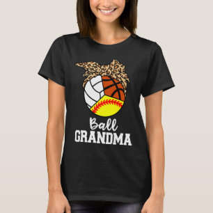 Bal Oma Softbal Volleybal Basketbal Leopar T-shirt