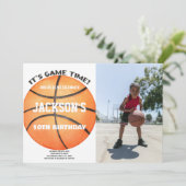 Bal photo plein Basketball Ball Invitations blanch (Debout devant)