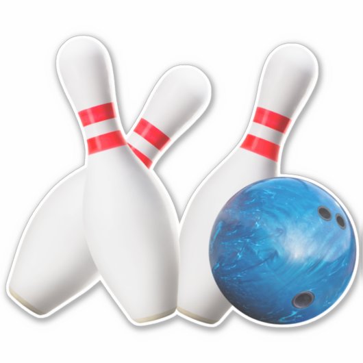 Bal & Pins de Bowling, Sticker en Vinyle (Devant)