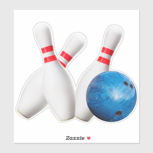 Bal & Pins de Bowling, Sticker en Vinyle (Feuille)