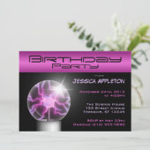 Bal Plasma violet Invitations de fête d'anniversai (Debout devant)