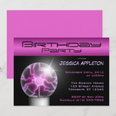 Bal Plasma violet Invitations de fête d'anniversai (Devant / Derrière)