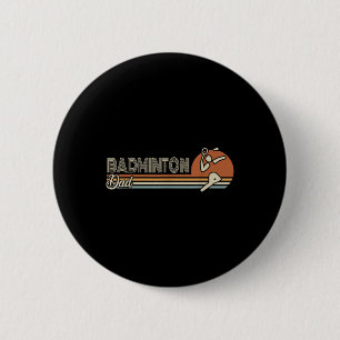 Bal Sport Shuttle Sport Retro Badminton Vader Mann Ronde Button 5,7 Cm