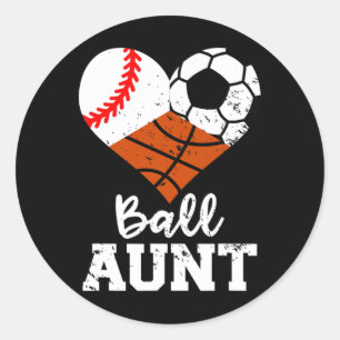 Bal Tante Honkbal Voetbal Basketbal Grappig Sport Ronde Sticker