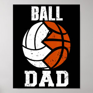 bal vader leuk volleybal basketbal vader poster