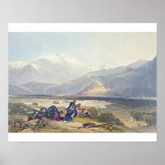 Bala Hissar en de stad Kabul met de Britse blik Poster (Voorkant)