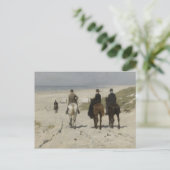 Balade à cheval le long de la plage - Carte postal (Debout devant)