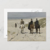 Balade à cheval le long de la plage - Carte postal (Devant / Derrière)