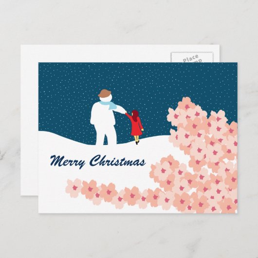 Balade Avec Carte Postale Snowman Christmas (Devant / Derrière)