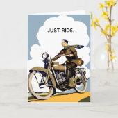 Balade Classic Moto Carte d'Anniversaire Vintage (Fleur jaune)
