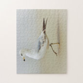 Balade d'oiseaux de goélands sur la plage Puzzle (Vertical)