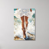 Balade en toile Cowgirl sur la plage Art occidenta (Recto)