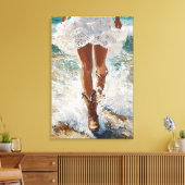 Balade en toile Cowgirl sur la plage Art occidenta (Insitu(Salon))