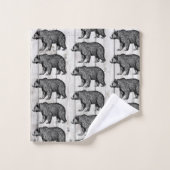 Balade Rustique Ours Shiplap Ensemble de serviette (Gant de toilette)