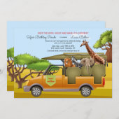 Balade Safari Anniversaire Sur Invitation (Devant / Derrière)