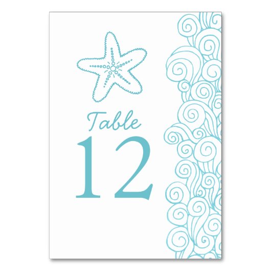 Balades sur la mer plage d'aqua numéros de table d (Dos)