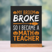 Balai d'Halloween de professeur de maths drôle (Neutre)